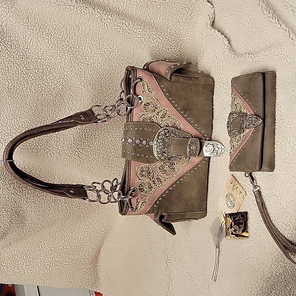 Satchel and matching wallet